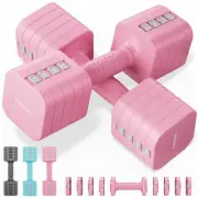 FEIERDUN Adjustable Dumbbell Set of 2, Each 2/4/6/8/10 lbs Weight for Women,