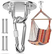 Heavy Duty Ceiling Hook 360° Rotatable Heavy Duty Hanging Hooks 304 Stainless Steel Rotating Hammock Hooks Swing Hooks for Ceiling Wood Porch Gym Yoga Hanging Hooks