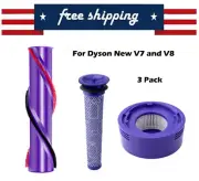 3x Roller Brush Pre and Post Motor HEPA Filter for Dyson New V7 Absolute Vacuum