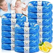 NCKIHRKK Nappy Bin Refill Cassettes, Set of 15 Refill Cassette Nappy Bags Refill Pack with Lemon Flavour, Nappy Bin Refill Film Refill Bag Compatible with Round Octagonal Nappy Bin