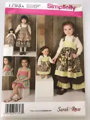 Simplicity Sewing Pattern 1793 Child Girls Dress Pants & 18" Doll Dress Uncut