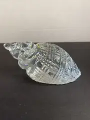 Waterford Crystal Conch Sea Shell Paperweight Hand Cooler Signed