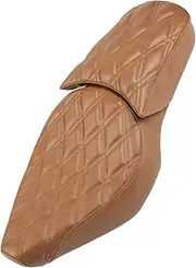 Brilluxa Saddle Seat, Brown Cushion Pad Compatible with CMX 300 500 2017‑2022, Motorcycle Seat Base Replacement Assembly (Rhomboid Grain and Rhomboid Grain)