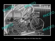 POSTCARD SIZE PHOTO OF BIANCHI MOTORCYCLE 1952 ITALY MOTOR SHOW DISPLAY 3