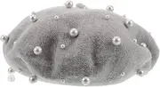 [DEARMAMY] Pearl Beret Spring and Autumn Beret Light Grey Faux Wool