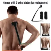 Men Back Razor Shaver Groomer Full Body Leg Hair Removal Trimmer with Blade Set