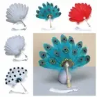 Exquisite Pearl Feather Fan Handmade Decorative Craft Fan for Wedding Party