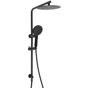WELS Black 2in1 8/10/12" Thin Shower Rain Head & 3 Mode Handheld Silde Wall Rail Set