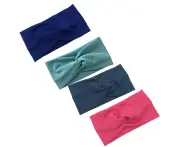 Vintage Head Wrap Boho Headband Twisted Elastic Hair Accessories -Haze blue+treasure blue+rose red+mint green