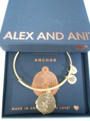 Alex and Ani ANCHOR II Expandable Bracelet Rafaelian Gold Finish NWTBC