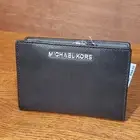 MICHAEL KORS Two-Fold Wallet Black Plain Womens 35F8STVD8L New MSRP $168