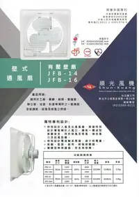 在飛比找Yahoo!奇摩拍賣優惠-《小謝電料》自取 順光 16吋 壁式吸排兩用 通風扇 抽風機