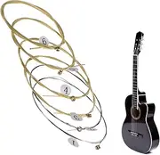 Djowyh Guitar Strings - 6 Pieces Strings Replacement for Folk Guitar, Guitar Parts Replacement for Acoustic Wooden Guitar Beginners