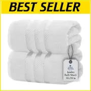 Extra-Large 35x70 Bath Sheets - Pack of 2 Soft Cotton Quick-Dry Towels