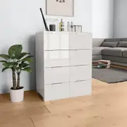 Sideboard High Gloss White 60x35x76 cm Chipboard