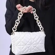 Wiwpar Acrylic Bag Straps Chains Purse Shoulder Bag Handle Replacement Chain Handbag Bag Accessories Charms (White)