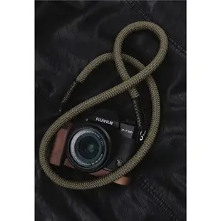 原創超軟軍事綠相機掛繩真皮肩帶相機背帶交叉縫線真皮相機繩