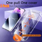 2 Pack For iPhone 16 Pro/16 Pro Max HD Tempered Screen Protector w/ Install Tool