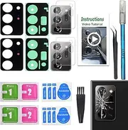 2 Pieces OEM Note 20 Ultra Camera Glass Replacement for Samsung Galaxy Note 20 Ultra 5G (All Carriers) Rear Camera Glass Lens Replacement with Adhesive Pre-Installed and Repair Tools