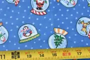 By 1/2 Yd, Christmas Snow-Globes on Blue Winter Snuggle Flannel, Springs, EB46