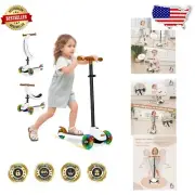 Durable 5-in-1 Folding Kids Scooter with 3 Lighted Wheels & Lean-to-Steer Design