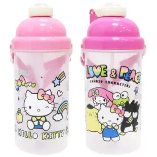 【TDL】三麗鷗HELLO KITTY凱蒂貓兒童水壺吸管水壺附背帶500ml 701748/701749