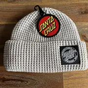 Santa Cruz MFG Waffle Dot Beanie Mens - Size OSFA - Concrete BNWT