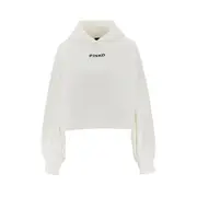 [PINKO] PINKO Logo embroidery cropped hoodie Woman S S White
