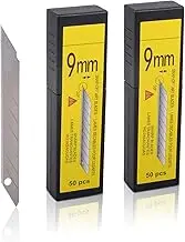 FOSHIO 100 Pack 9mm Art Cutters Blade, 30 Degree High Hardness Carbon Steel Snap-Off Spare Blades, Changeable Auto Wrap Vinyl Cutter Craft Sharp Blades