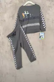 Bluey Sweat Set Boys Size 4T Gray New