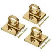 Pad Eye Plate U Hooks, 3 Pack Metal Ceiling Hook Wall Mount Loop, Golden