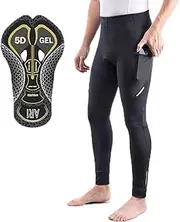 [GERZHIUBN] Men's Cycling Pants Long 5D Padded Bike Bicycle Reflective Tights