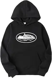 [NIUHE] Corteiz Men's Hooded Pullover Long Sleeve Plain Sports Casual Pullover Sweat Hoodie