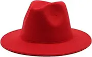 [Bollrllr] Ladies Wide Brim Panama Style Jazz Hat Wool Felt Fedora