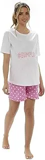 [Thingimijigs] Ladies Maternity "#BUMPLIFE" Polka Dot Patterned Soft Jersey Cotton Shortie Pyjamas