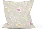 GRÜNSPECHT Grape Seed Cushion 12 x 12 cm, Heat Cushion for Babies and Toddlers, for Bloating and Abdominal Pain, Beige Dots (152-V4)