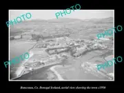 OLD POSTCARD SIZE PHOTO BUNCRANA DONEGAL IRELAND, TOWN AERIAL VIEW c1950
