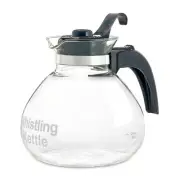 Borosilicate Glass Stove Top Whistling Tea Kettle - 12 Cup/48oz Capacity - BP...