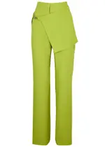 Paris Georgia Apron Layered Slim-leg Trousers - Lime - S (UK8-10 / S) S (UK8-10 / S)