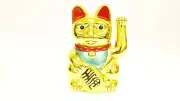 Gold Happy Beckoning Fortune Happy Cat Maneki Neko Battery Powered Toy Cute