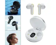 Bluetooth 5.0 gaming earbuds Cool Touch Control built-in microphone White