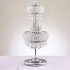 6-Lights Chrome Finish Classic Empire Style K9 Crystal Ball Bedside Desk Table L
