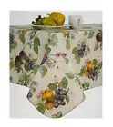 OBLONG 60 " X 84" VINYL TABLECLOTH WITH LOTS OF FRUIT BY NEWBRIDGE