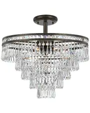 Crystorama 6-Light Mercer Semi Flush Mount Hand Cut Crystal