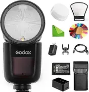 Godox V1-C Camera Round Flash, 2.4G X Wireless HSS 76Ws Speedlight for Canon 6D 7D 50D 60D 500D 550D 600D 650D 1000D 1100D 1DX 580EX II 5D Mark II III