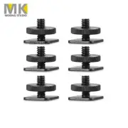 6 x 1/4"-20 Tripod Screw to DSLR Camera Flash Hot Shoe Mount Aluminum Adapter