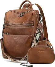 [AGLOD] Leather Backpack Purse for Women Designer Ladies Shoulder Bag Fashion Faux Work Travel Handbags