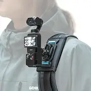Pocket 3 Backpack Strap Mount with Extended Border, 360° Rotatable Backpack Shoulder Strap mount Compatible with DJI Osmo Pocket 3, DJI Action 5 Pro/4/3, GoPro Hero 13/12/11/10 and Most Action Cameras