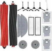16 PCS Accessories Kit for Roborock S8 MaxV Ultra Robot Vacuum 2 Main Brush 4 Side Brush 2 Hepa Filter 2 Flat Mop Cloth 2 Circle Mop Pad 3 Dust Bag 1 Cleaning Brush