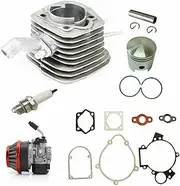 TDR 47mm Engine Barrel Cylinder Bore Kit Piston Rings Gasket Carby Spark Plug 66cc 80cc 2 Stroke Motorized Bicycle Bike Motorised Engine Parts